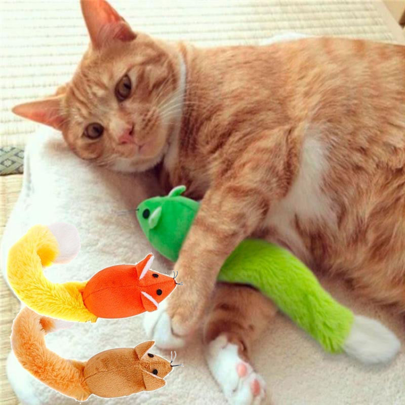 Long Tail Plush Mouse Cat Toy with Catnip
