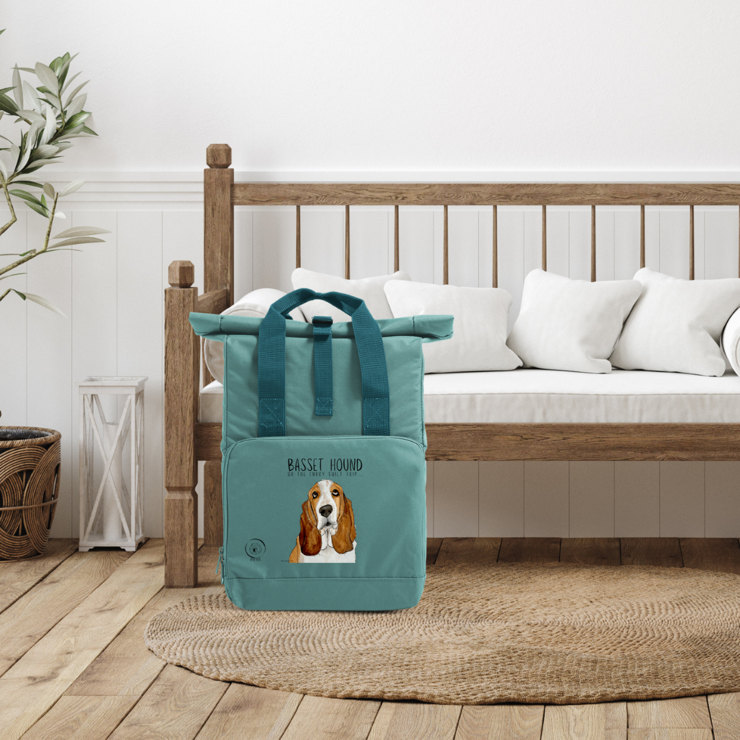 Basset Hound Roll-Top Backpack