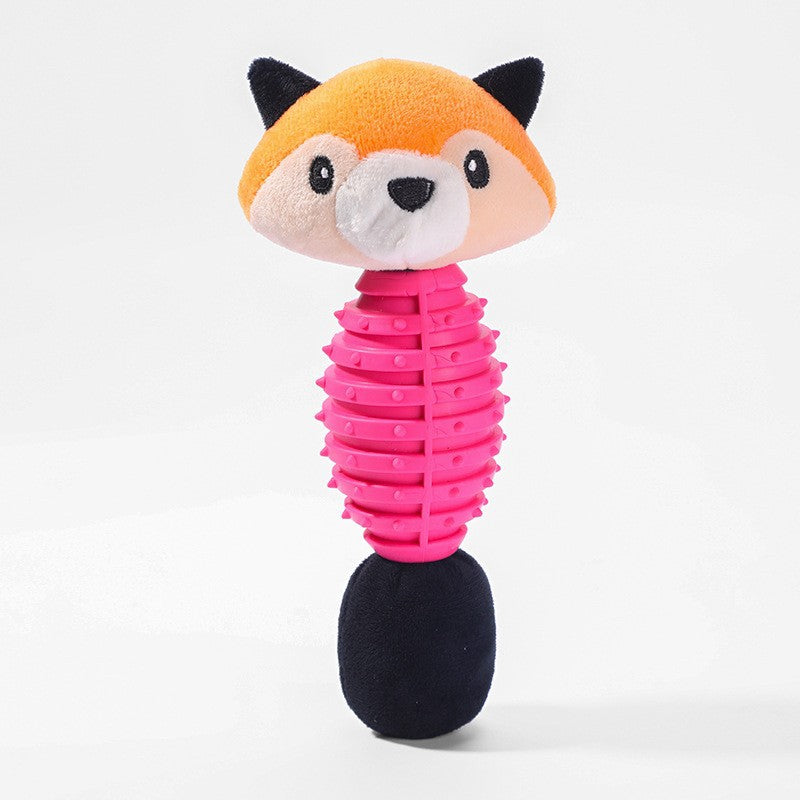 Plush Animal Squeaky Dog Toy — Mixed Texture Chew & Cuddle