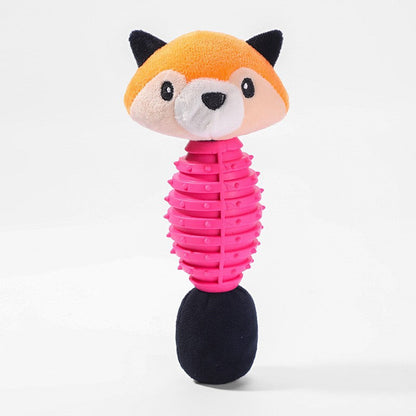 Plush Animal Squeaky Dog Toy — Mixed Texture Chew & Cuddle