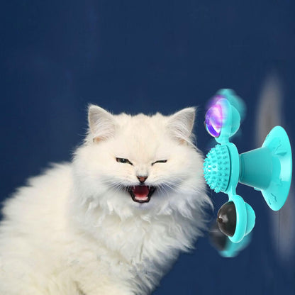 Catnip Windmill Suction Toy with LED Ball