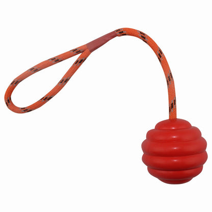 Rubber Ball Rope Knot Molar Dog Toy — Interactive Chew & Fetch