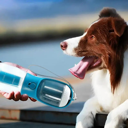 3-in-1 Pet Travel Cup — Water, Food & Waste Bag Dispenser