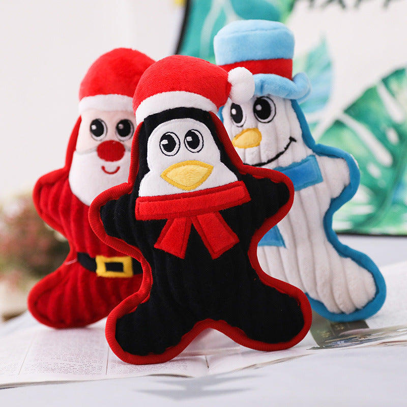 Christmas Plush Squeaky Dog Toy — Bite-Resistant Festive Fun