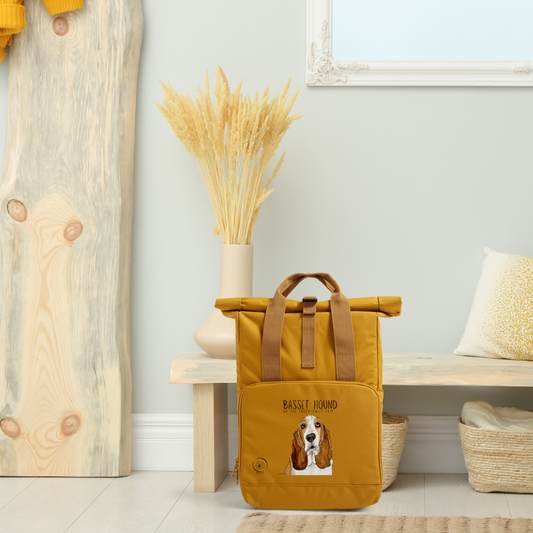 Basset Hound Roll-Top Backpack