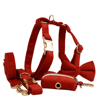 Corduroy Pet Collar & Lead Set