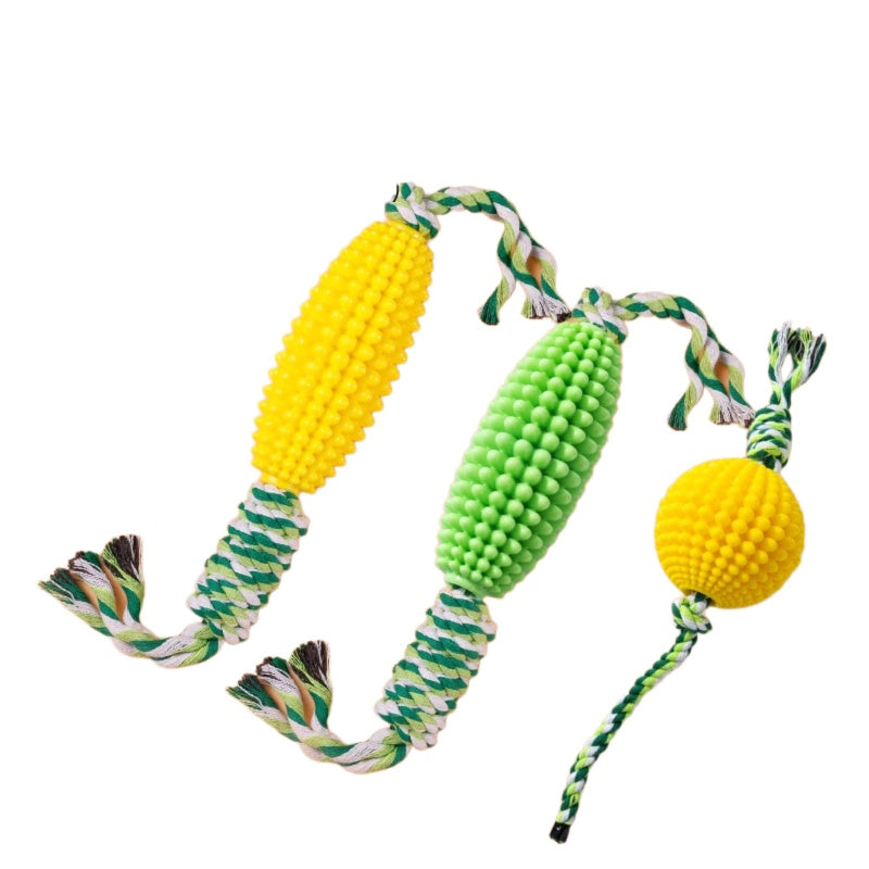 Corn Knot Rope Dog Chew Toy — Teeth Cleaning & Tug Play
