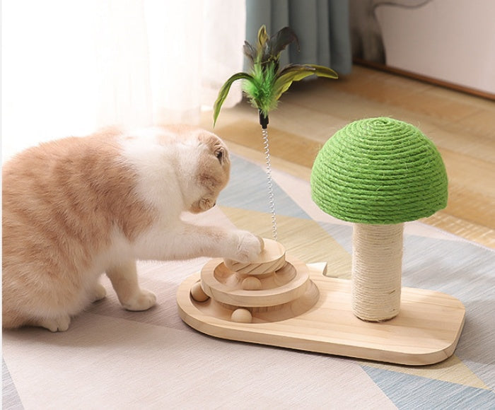 Cat Scratch Post with Double Sisal Balls