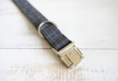 Red Plaid Polyester Pet Collar