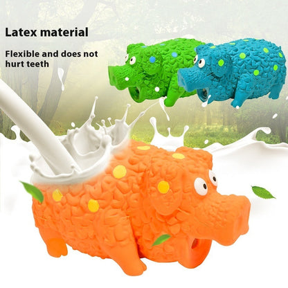 Latex Curly Pig Squeaky Dog Toy — Bite-Resistant Molar Toy
