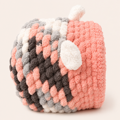 Luxury Handmade Chunky Knit Cat Cave Bed with Pom-Pom Toy