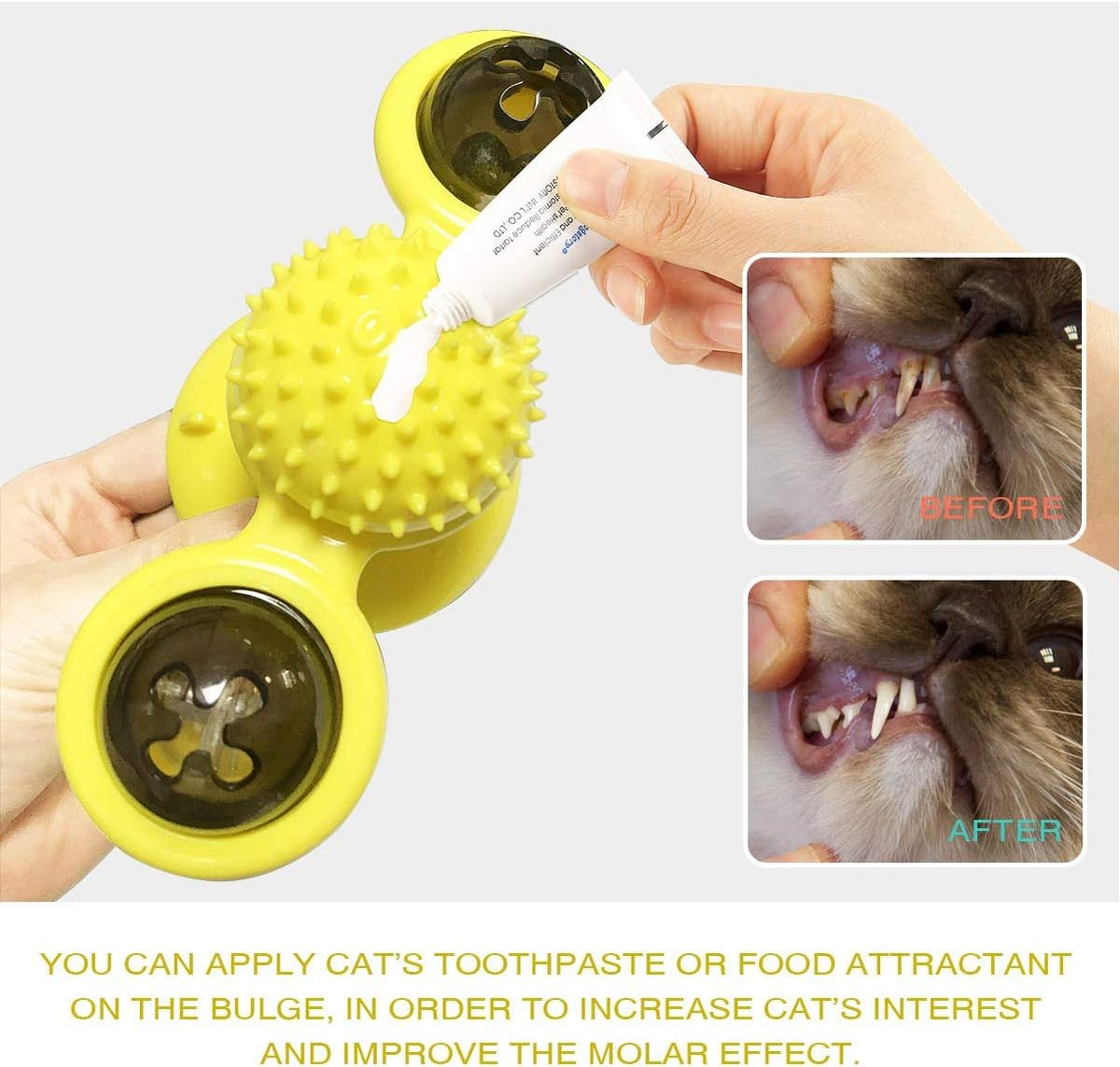 Catnip Windmill Suction Toy with LED Ball