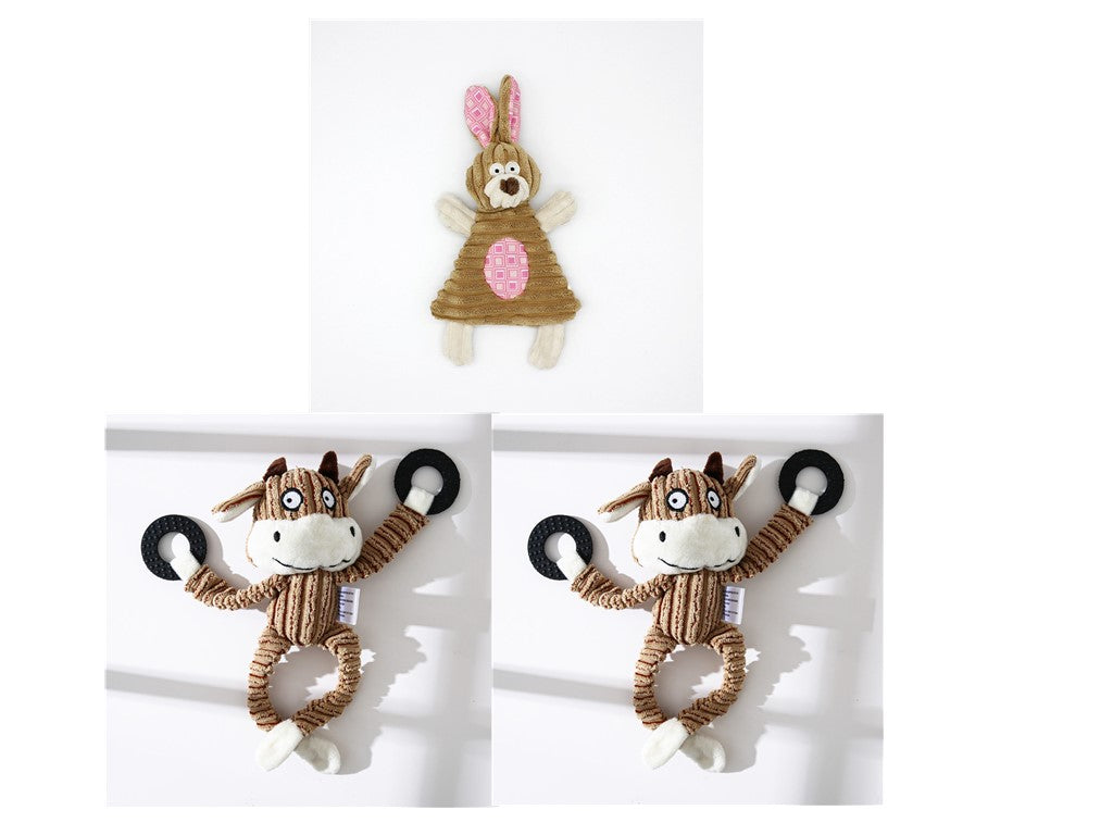 Donkey Plush Squeaky Dog Toy — Corduroy Chew & Cuddle Toy