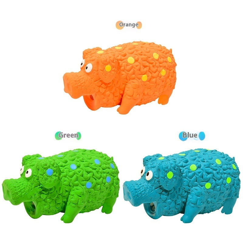 Latex Curly Pig Squeaky Dog Toy — Bite-Resistant Molar Toy