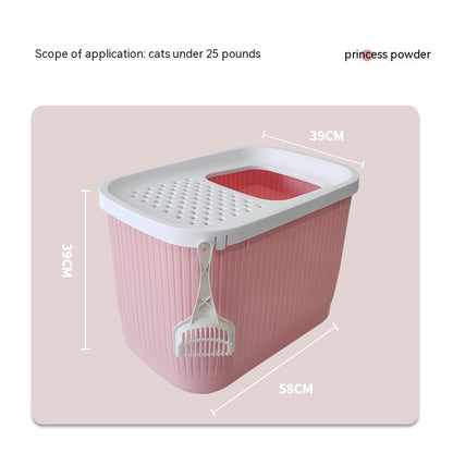 Fully Enclosed Top-Entry Cat Litter Box - Oversized