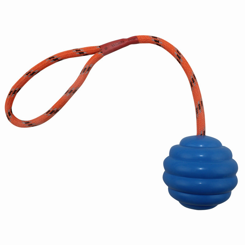 Rubber Ball Rope Knot Molar Dog Toy — Interactive Chew & Fetch