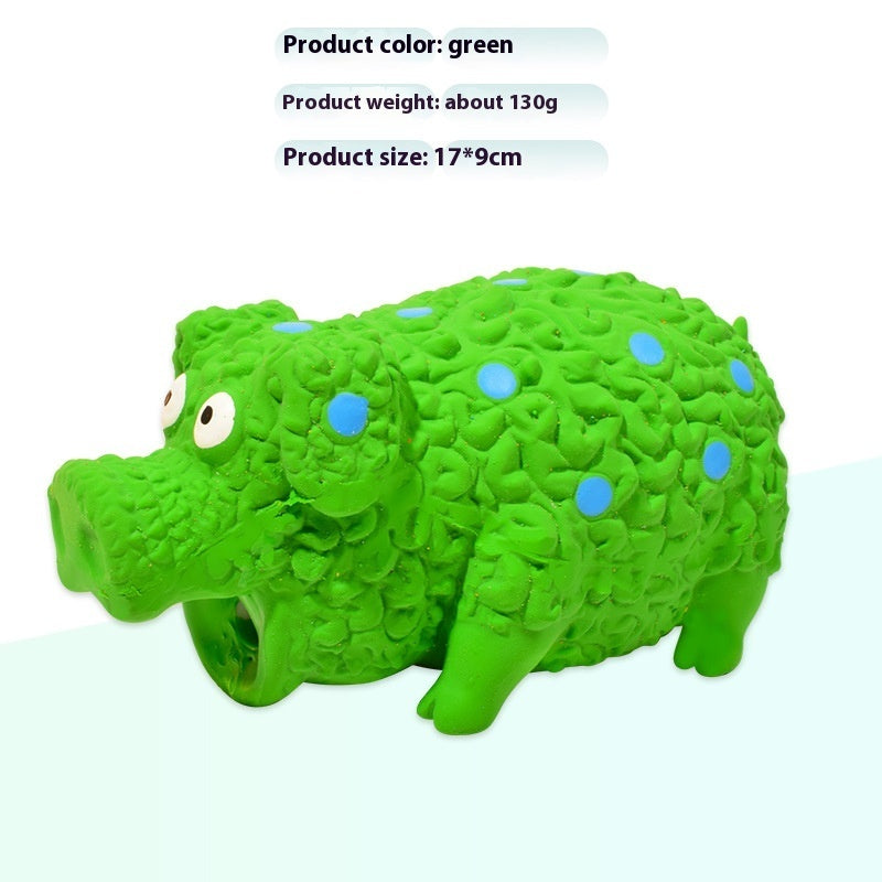 Latex Curly Pig Squeaky Dog Toy — Bite-Resistant Molar Toy