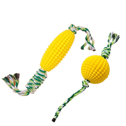 Corn Knot Rope Dog Chew Toy — Teeth Cleaning & Tug Play