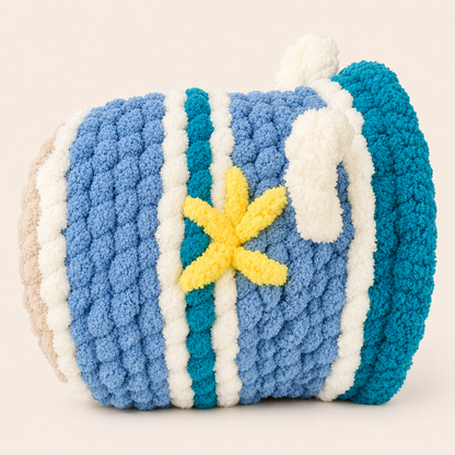 Luxury Handmade Chunky Knit Cat Cave Bed with Pom-Pom Toy