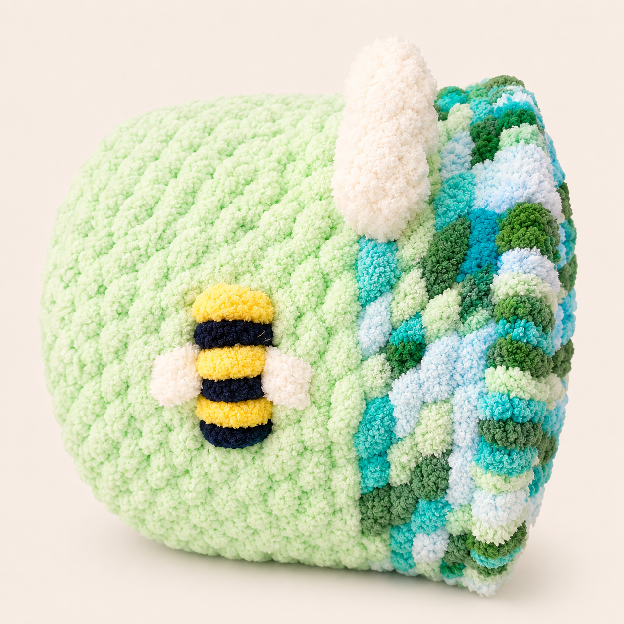 Luxury Handmade Chunky Knit Cat Cave Bed with Pom-Pom Toy