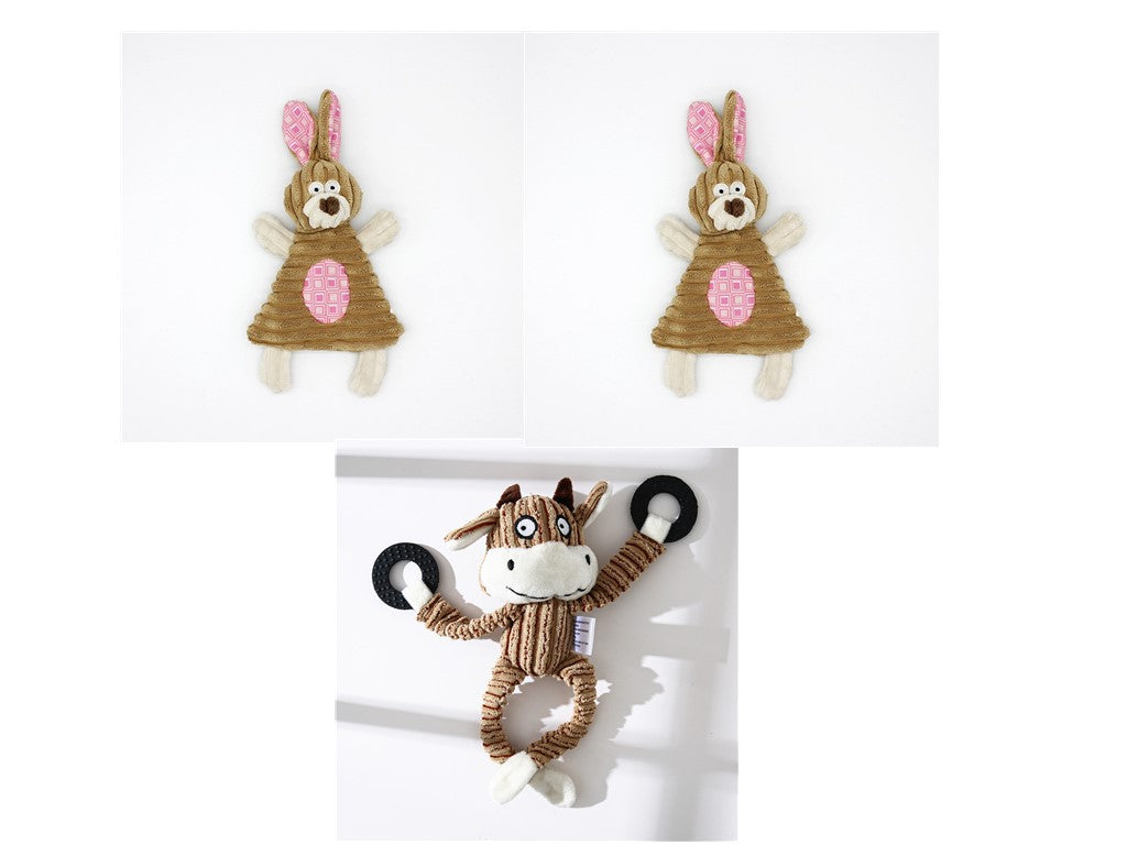 Donkey Plush Squeaky Dog Toy — Corduroy Chew & Cuddle Toy