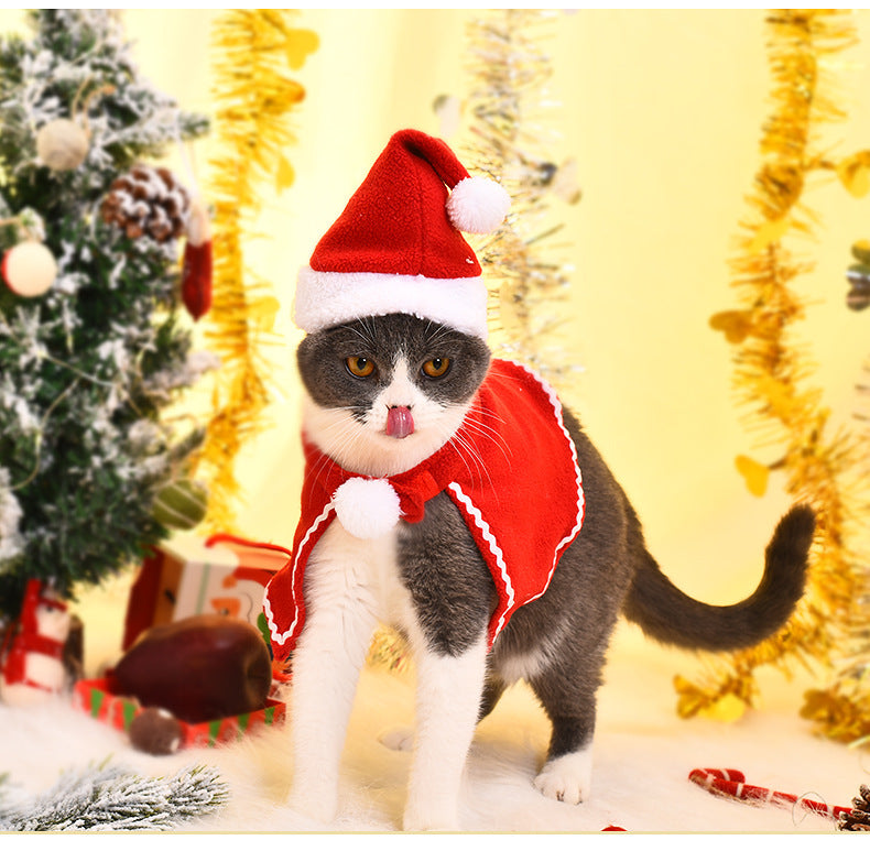 Christmas Santa Cloak & Hat Set for Cats & Dogs