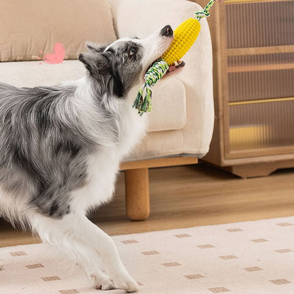 Corn Knot Rope Dog Chew Toy — Teeth Cleaning & Tug Play