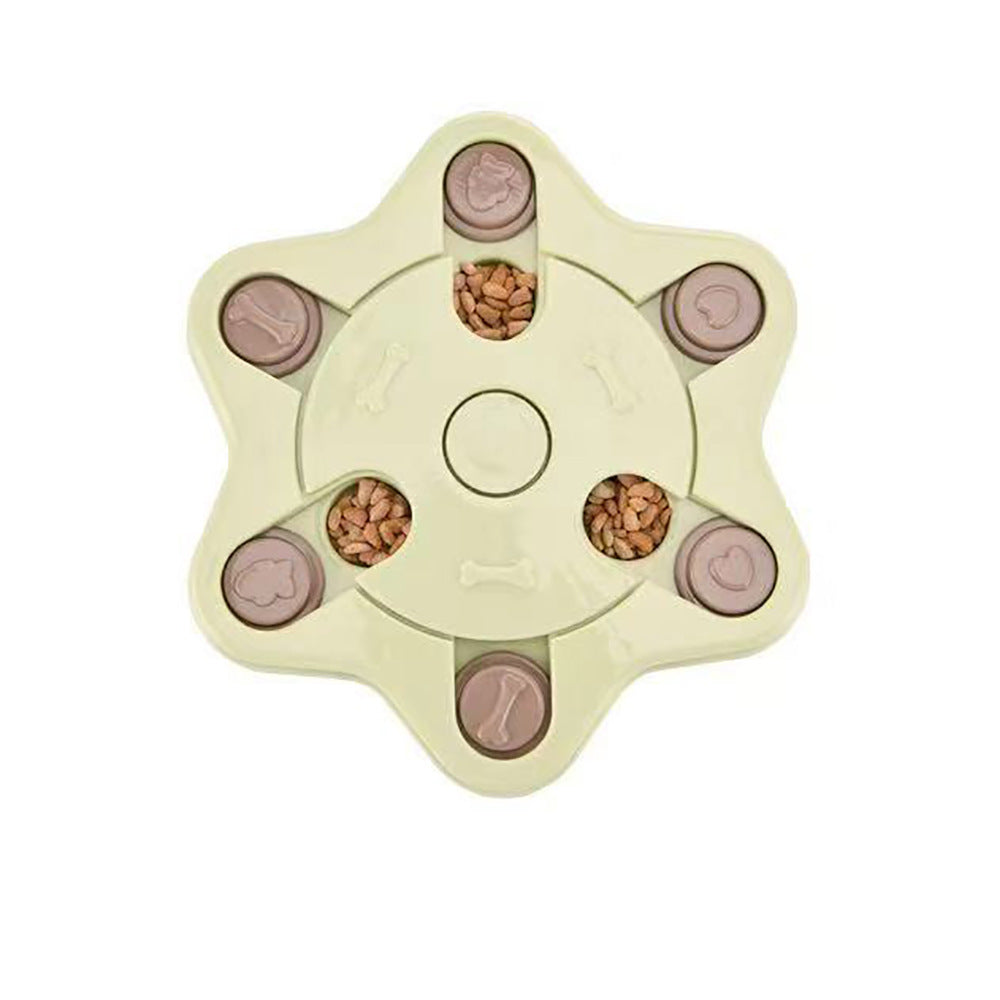 Dog Slow Feeder Turntable Bowl — Interactive Puzzle Feeding
