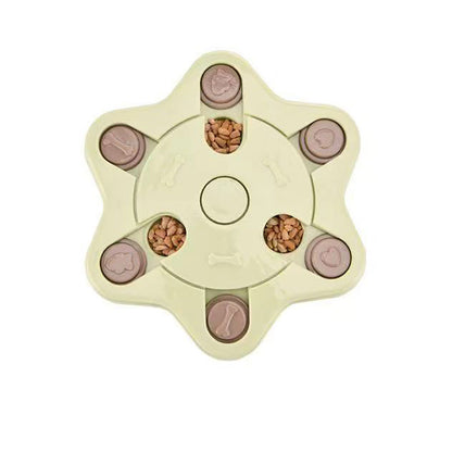 Dog Slow Feeder Turntable Bowl — Interactive Puzzle Feeding