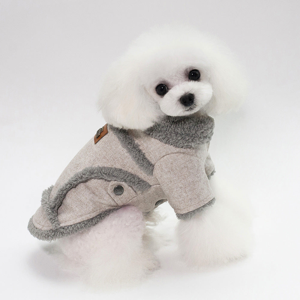 Thick Velvet Winter Dog Jacket — Warm Coat for Small Dogs & Cats