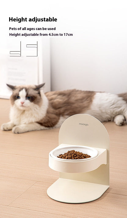 Elevated Ceramic Cat Bowl — Tilted Design for Cervical Health