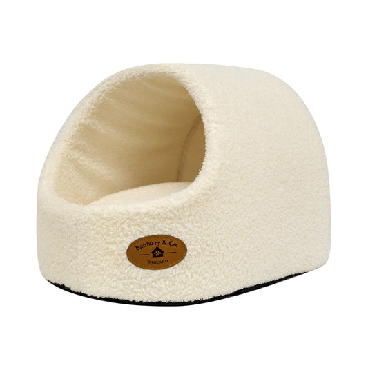 Banbury & Co Rural Retreats Almond Teddy Boucle Cat Igloo
