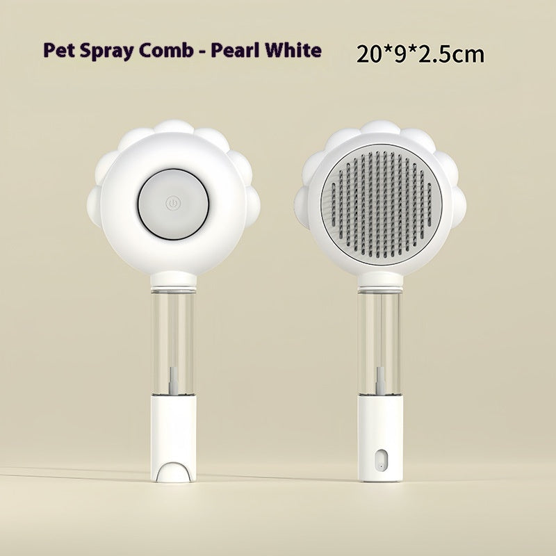 Self-Cleaning Spray Grooming Brush — 2-in-1 Comb & Deshedder