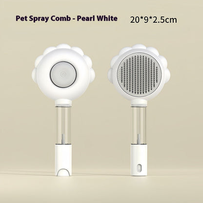 Self-Cleaning Spray Grooming Brush — 2-in-1 Comb & Deshedder