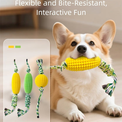 Corn Knot Rope Dog Chew Toy — Teeth Cleaning & Tug Play