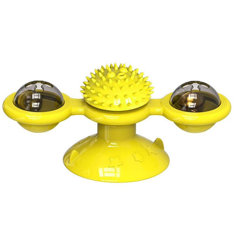 Catnip Windmill Suction Toy with LED Ball