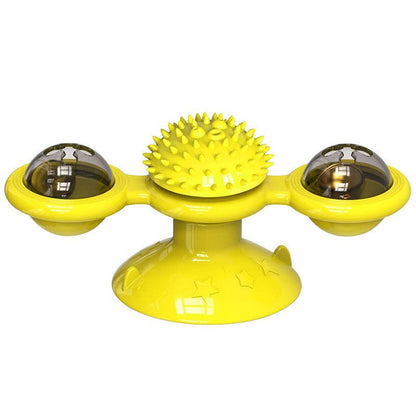 Catnip Windmill Suction Toy with LED Ball