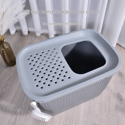 Fully Enclosed Top-Entry Cat Litter Box - Oversized