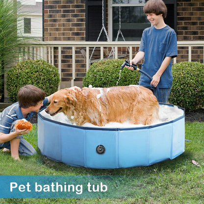 Foldable Dog Paddling Pool & Pet Bath Tub - Indoor & Outdoor