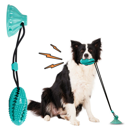 Suction Cup Rope Molar Dog Toy Ball — Tug & Teeth Cleaning