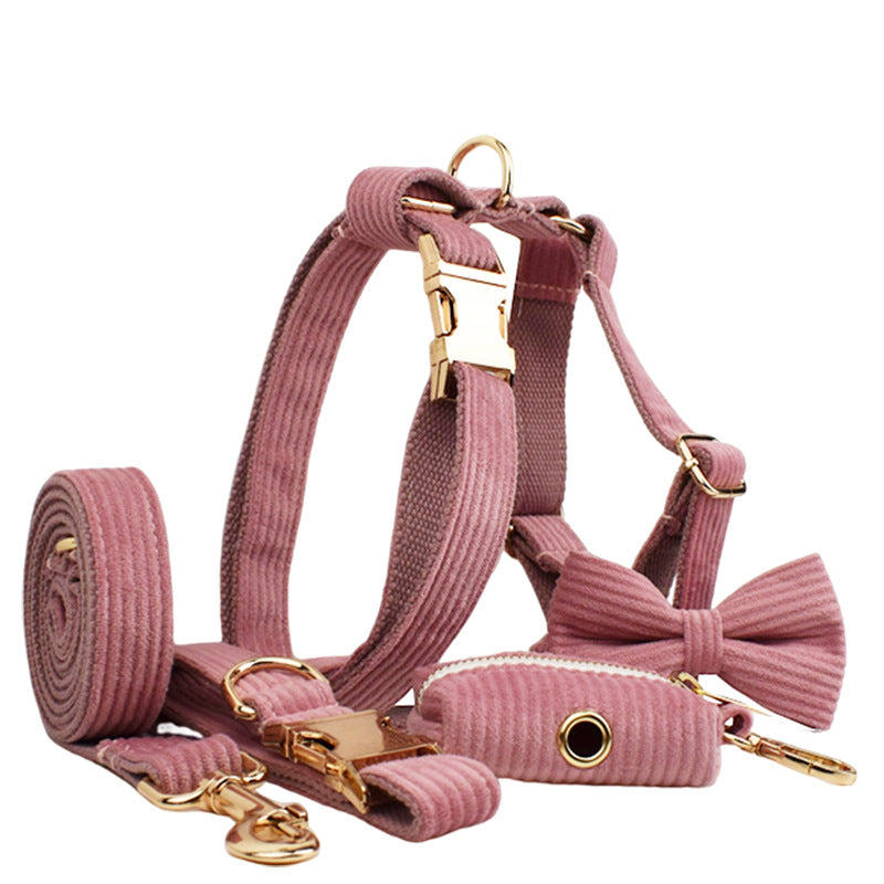 Corduroy Pet Collar & Lead Set