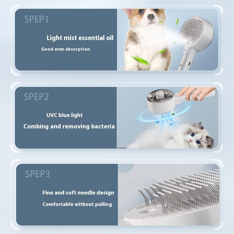 Pet Spray Massage Grooming Comb with UV Sterilisation