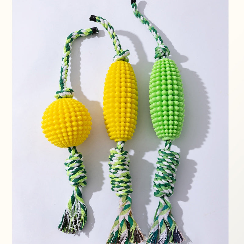 Corn Knot Rope Dog Chew Toy — Teeth Cleaning & Tug Play