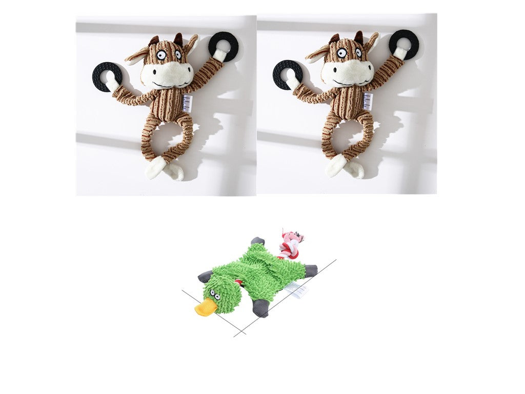 Donkey Plush Squeaky Dog Toy — Corduroy Chew & Cuddle Toy
