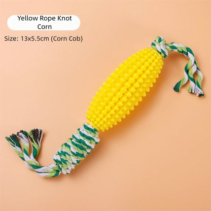 Corn Knot Rope Dog Chew Toy — Teeth Cleaning & Tug Play