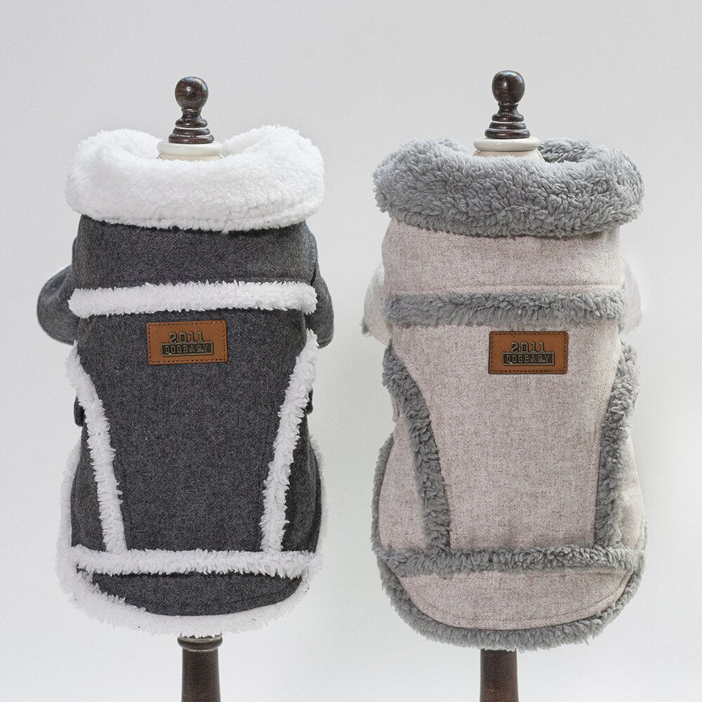 Thick Velvet Winter Dog Jacket — Warm Coat for Small Dogs & Cats