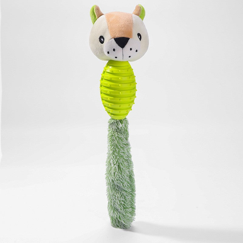 Plush Animal Squeaky Dog Toy — Mixed Texture Chew & Cuddle