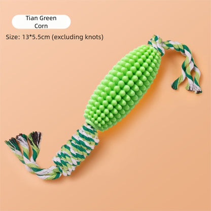 Corn Knot Rope Dog Chew Toy — Teeth Cleaning & Tug Play