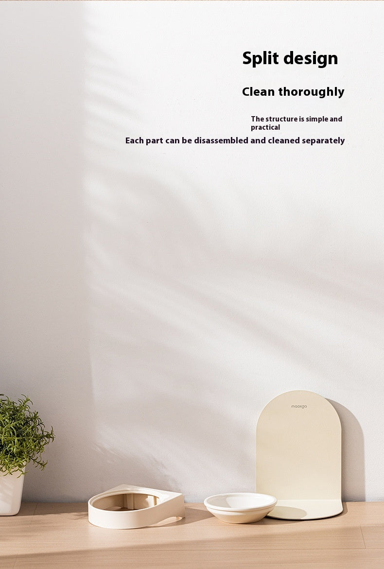 Elevated Ceramic Cat Bowl — Tilted Design for Cervical Health