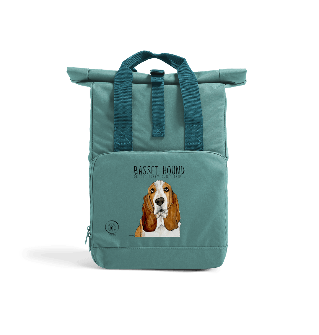 Basset Hound Roll-Top Backpack